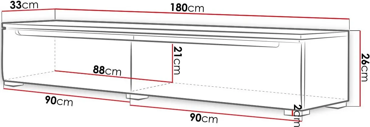 Тумба РТВ Mirjan24 Nadur/Duna I 180 c LED подсветкой (White/White Gloss) - 5