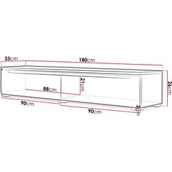 Тумба РТВ Mirjan24 Nadur/Duna I 180 (White/White Gloss) Thumb