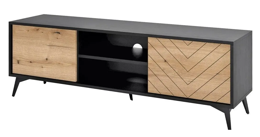 Тумба РТВ Mirjan24 Namiro/Diamond NRTV154 (Black/Evoke Oak)