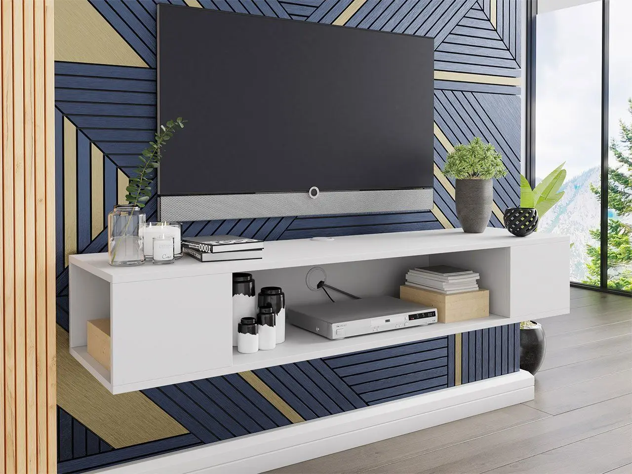 Tumba pentru TV Mirjan24 Natado/Darset (White) - 2