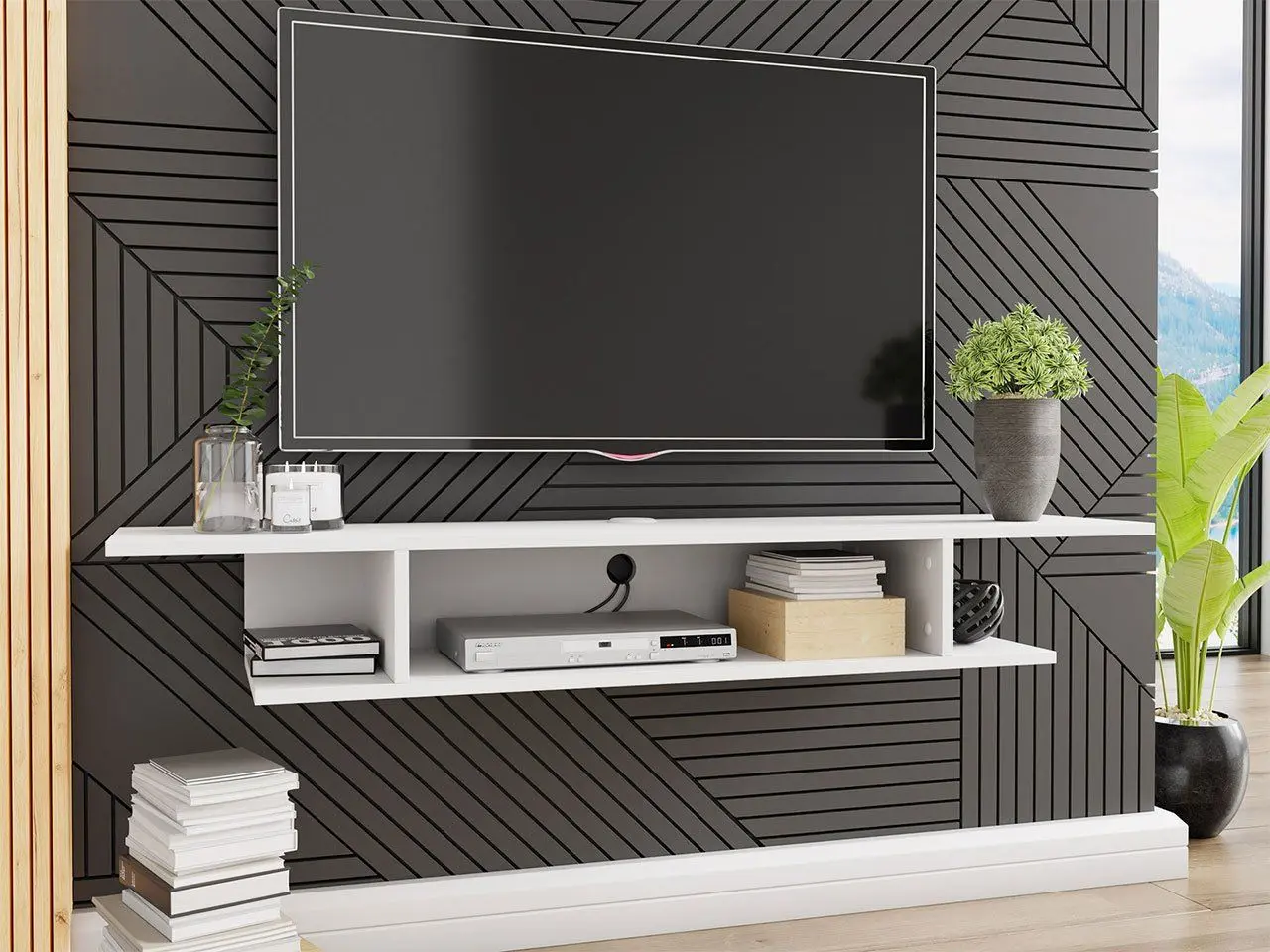 Тумба РТВ Mirjan24 Nitho/Boreset (White) - 2