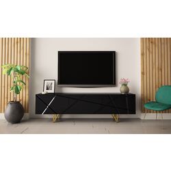 Tumba pentru TV Mirjan24 Nivotis/Radom 01 180 (Black/Black Gloss) Thumb
