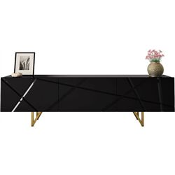 Tumba pentru TV Mirjan24 Nivotis/Radom 01 180 (Black/Black Gloss)