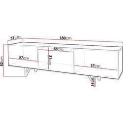 Tumba pentru TV Mirjan24 Nivotis/Radom 01 180 (Black/Black Gloss) Thumb