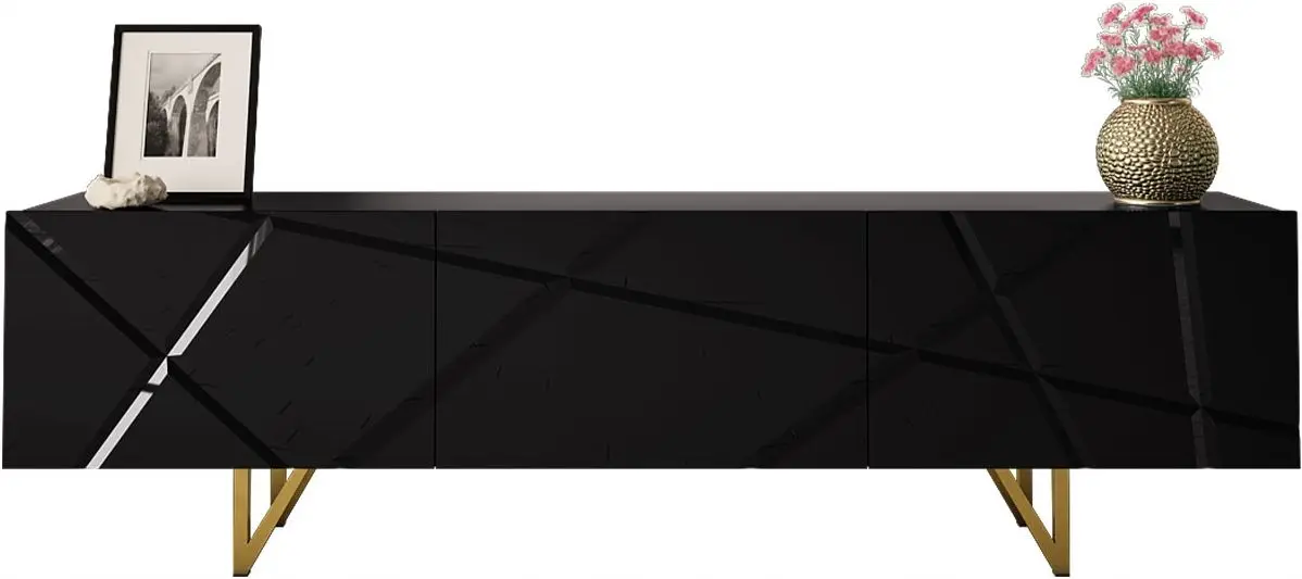 Tumba pentru TV Mirjan24 Nivotis/Radom 01 180 (Black/Black Gloss)