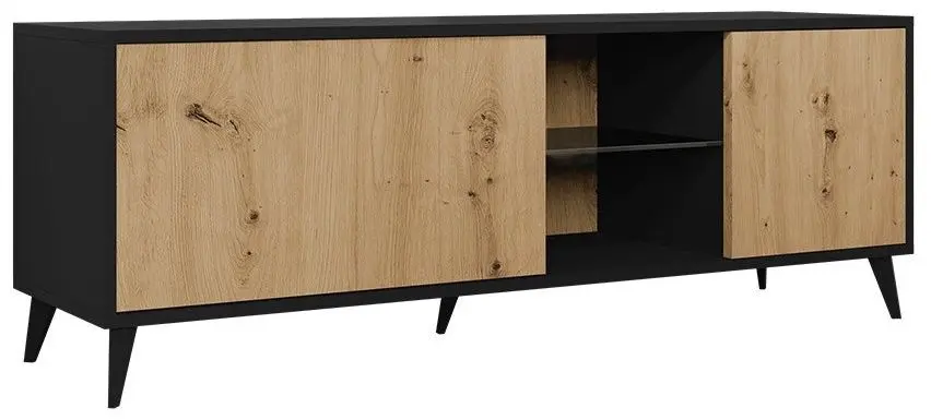 Tumba pentru TV Mirjan24 Oksawi/Ovessi 1K1D (Artisan Oak/Black) - 3