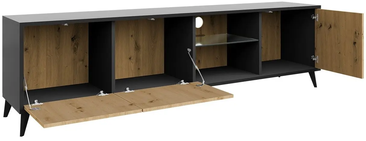 Tumba pentru TV Mirjan24 Oksawi/Ovessi 2K1D (Artisan Oak/Black)