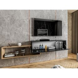 Тумба РТВ Mirjan24 Peleusz/Vega (Black/Wotan Oak) Thumb