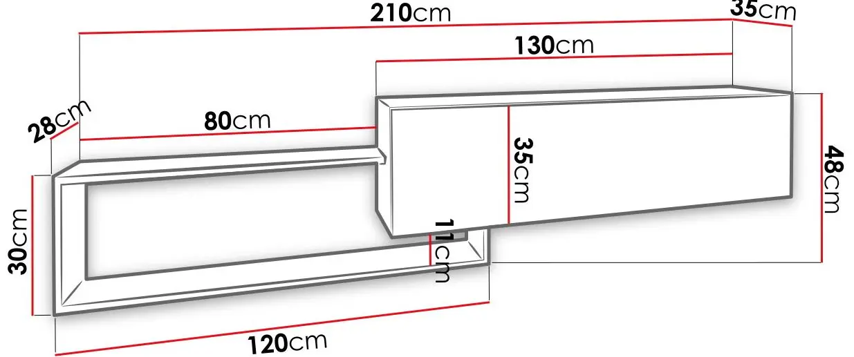 Тумба РТВ Mirjan24 Peleusz/Vega (Black/Wotan Oak) - 3