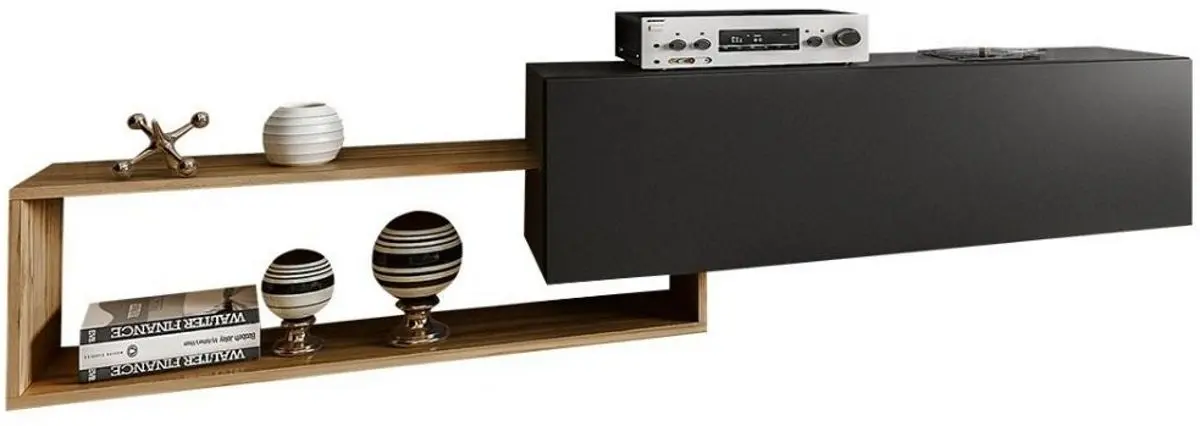 Тумба РТВ Mirjan24 Peleusz/Vega (Black/Wotan Oak)