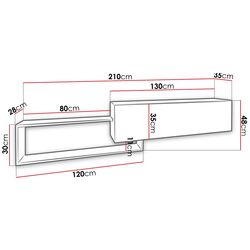 Тумба РТВ Mirjan24 Peleusz/Vega (White/Wotan Oak) Thumb