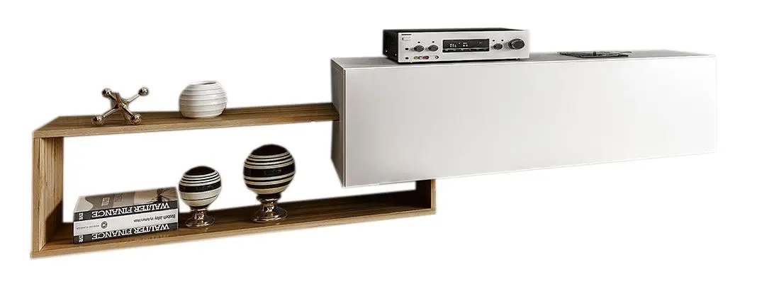 Тумба РТВ Mirjan24 Peleusz/Vega (White/Wotan Oak)