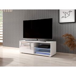 Тумба РТВ Mirjan24 Perenil 2/Moon с LED подсветкой 100 (White/White Gloss) Thumb