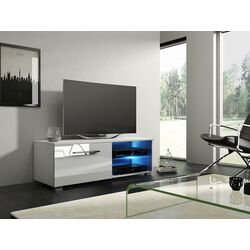 Тумба РТВ Mirjan24 Perenil 2/Moon с LED подсветкой 100 (White/White Gloss) Thumb