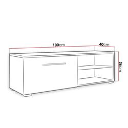 Тумба РТВ Mirjan24 Perenil 2/Moon с LED подсветкой 100 (White/White Gloss) Thumb