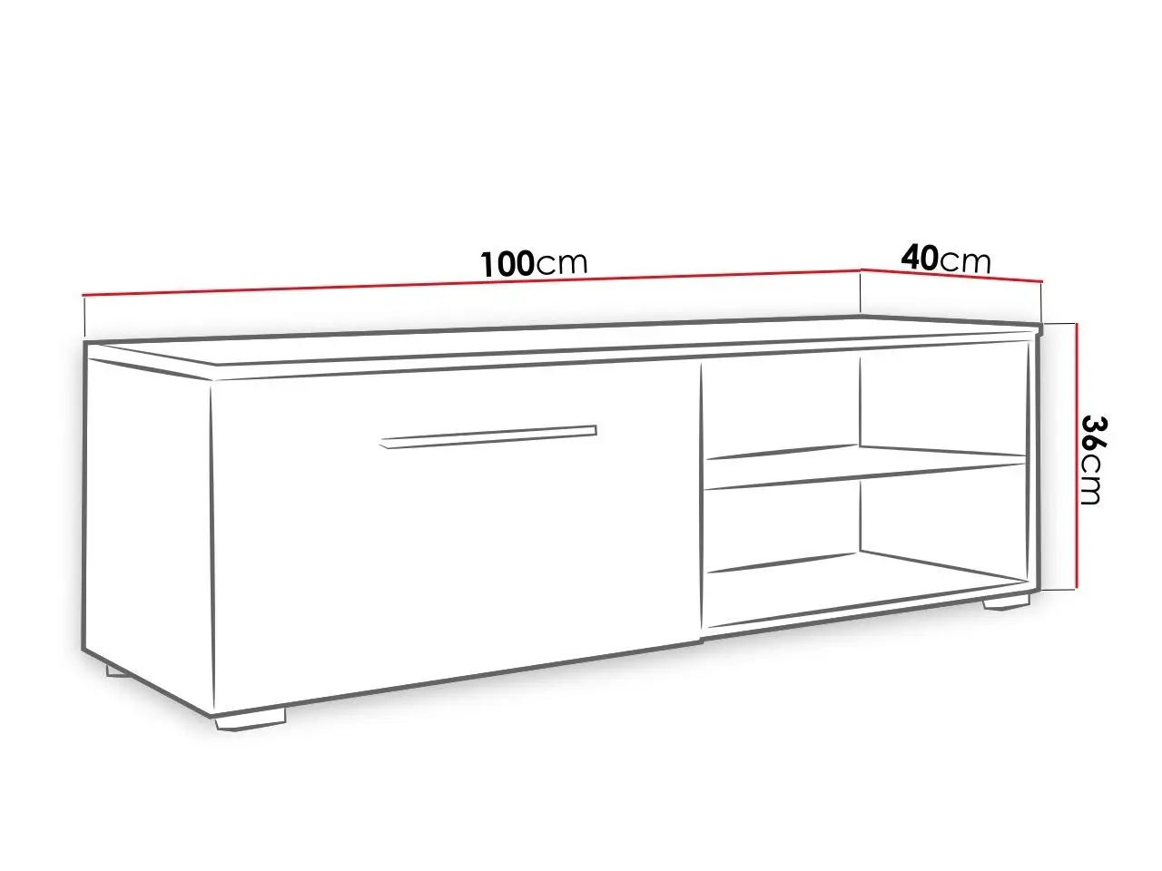 Тумба РТВ Mirjan24 Perenil 2/Moon с LED подсветкой 100 (White/White Gloss) - 2