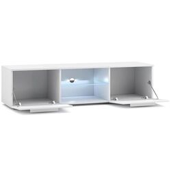 Тумба РТВ Mirjan24 Perenil/Moon с LED подсветкой 140 (White/White Gloss) Thumb