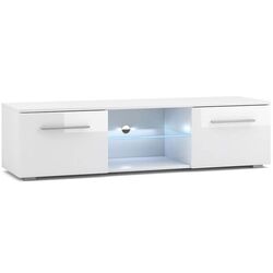 Тумба РТВ Mirjan24 Perenil/Moon с LED подсветкой 140 (White/White Gloss)
