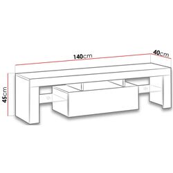 Тумба РТВ Mirjan24 Poker/Deko 140 LED (White/White Gloss) Thumb