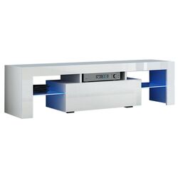 Тумба РТВ Mirjan24 Poker/Deko 140 LED (White/White Gloss)