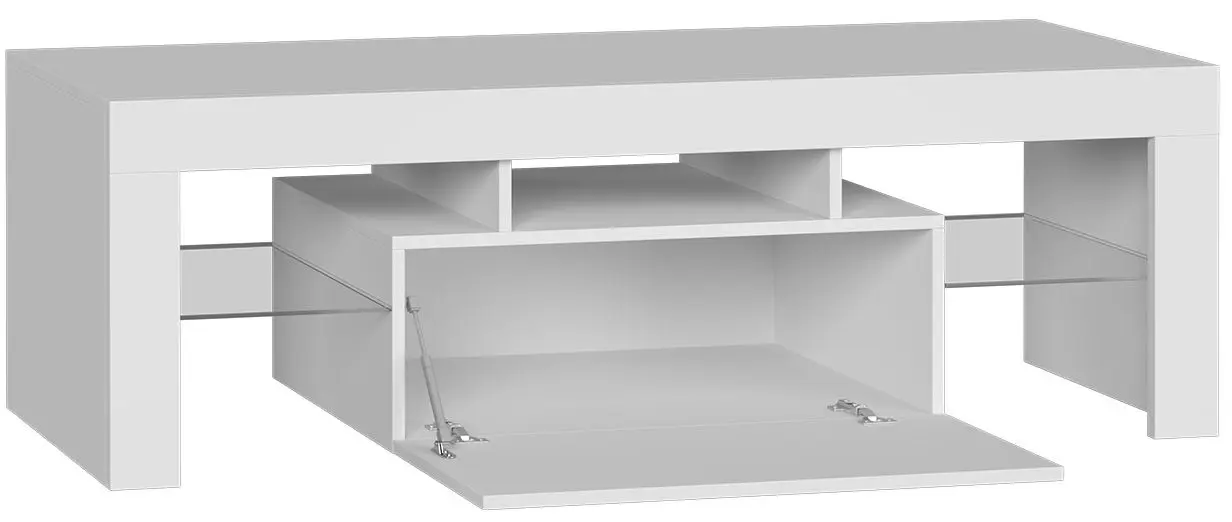 Тумба РТВ Mirjan24 Poker/Deko 140 LED (White/White Gloss) - 3