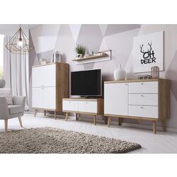Tumba pentru TV Mirjan24 Prime/Primo 107 (Riviera Oak /White) Thumb