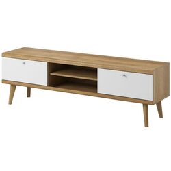 Tumba pentru TV Mirjan24 Prime/Primo 160 (Riviera Oak/White)