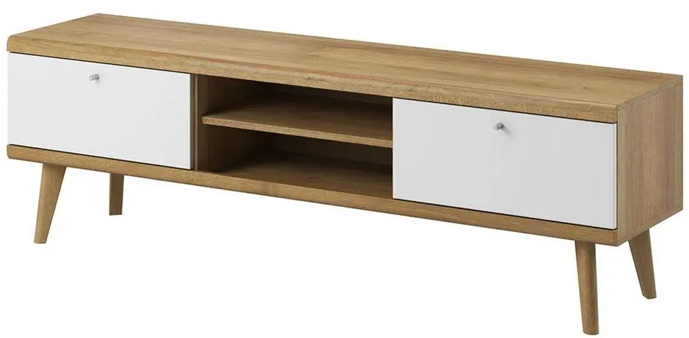Tumba pentru TV Mirjan24 Prime/Primo 160 (Riviera Oak/White)
