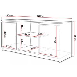 Tumba pentru TV Mirjan24 Purtiko/Pateni (White) Thumb