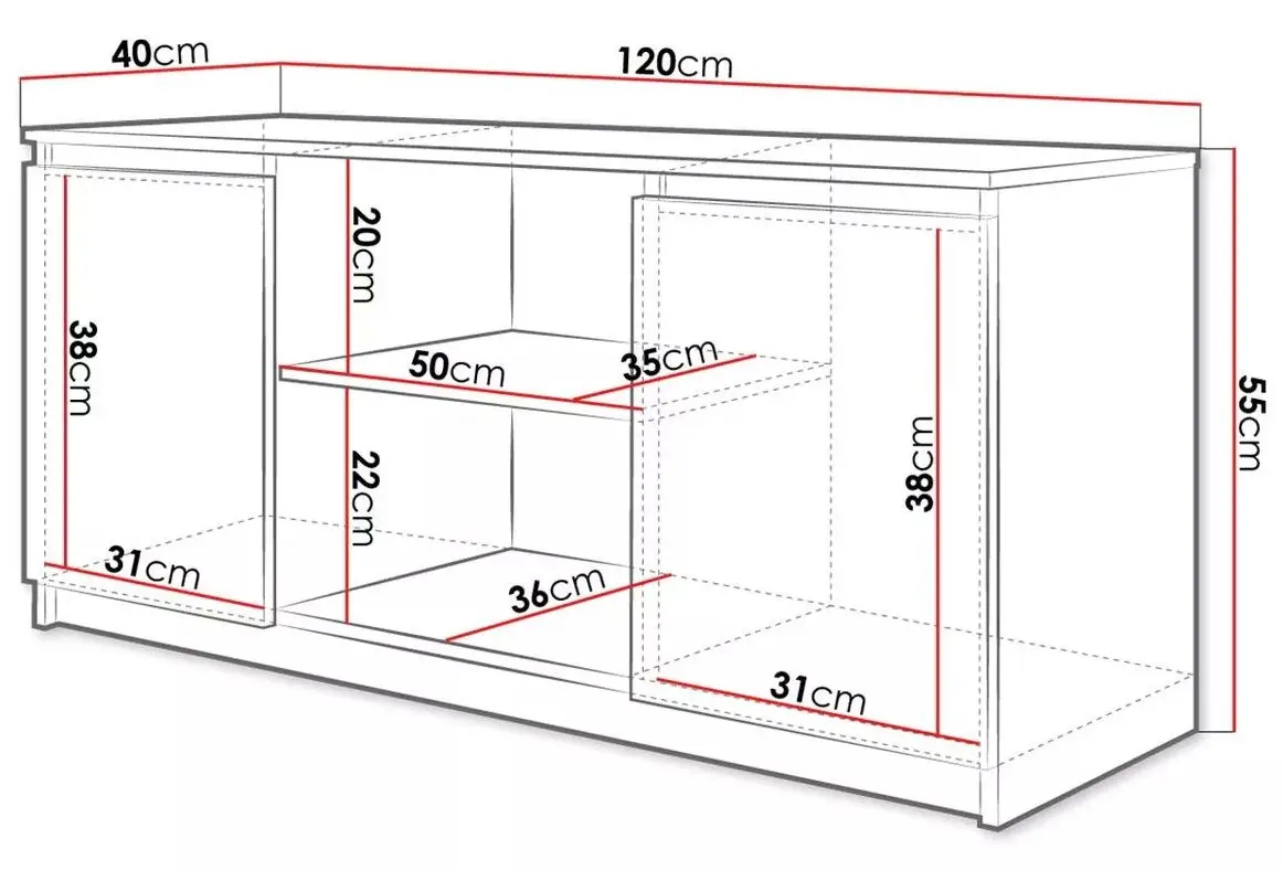 Tumba pentru TV Mirjan24 Purtiko/Pateni (White) - 4