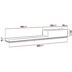 Tumba pentru TV Mirjan24 Rifo/Life (White/White Gloss) Thumb