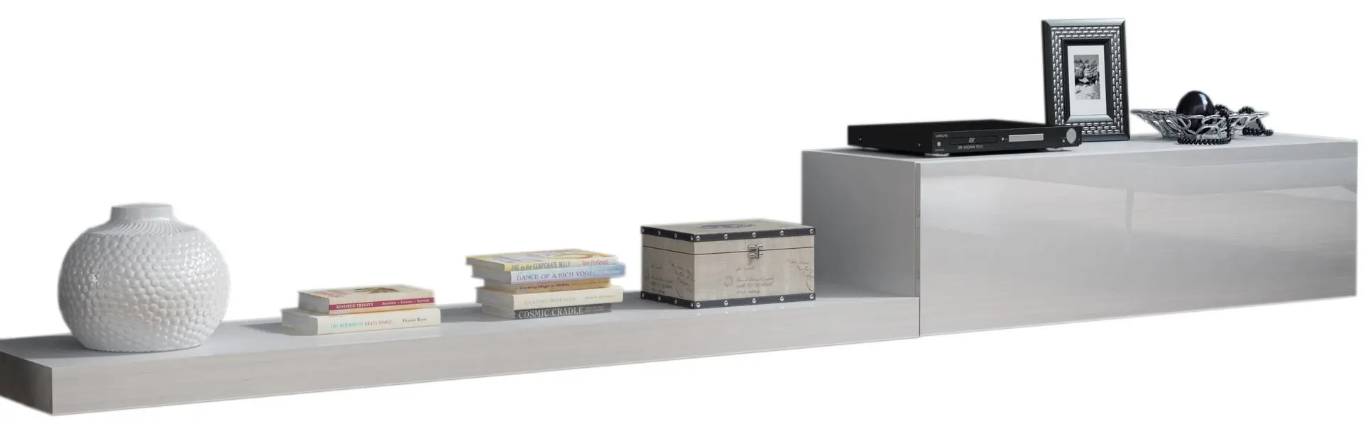 Tumba pentru TV Mirjan24 Rifo/Life (White/White Gloss)