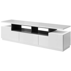 Тумба РТВ Mirjan24 Rugik/Chicago LED (White/White Gloss/Graphite)