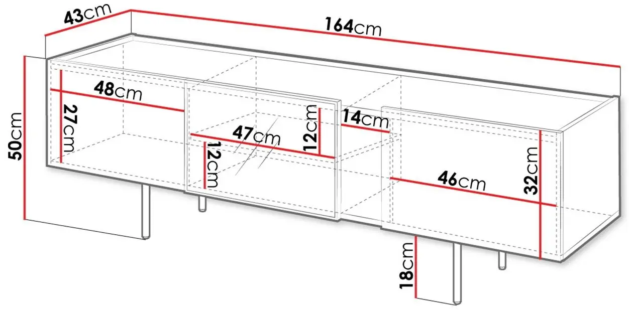 Тумба РТВ Mirjan24 Salzo SL03 (Graphite/San Sebastian) - 2