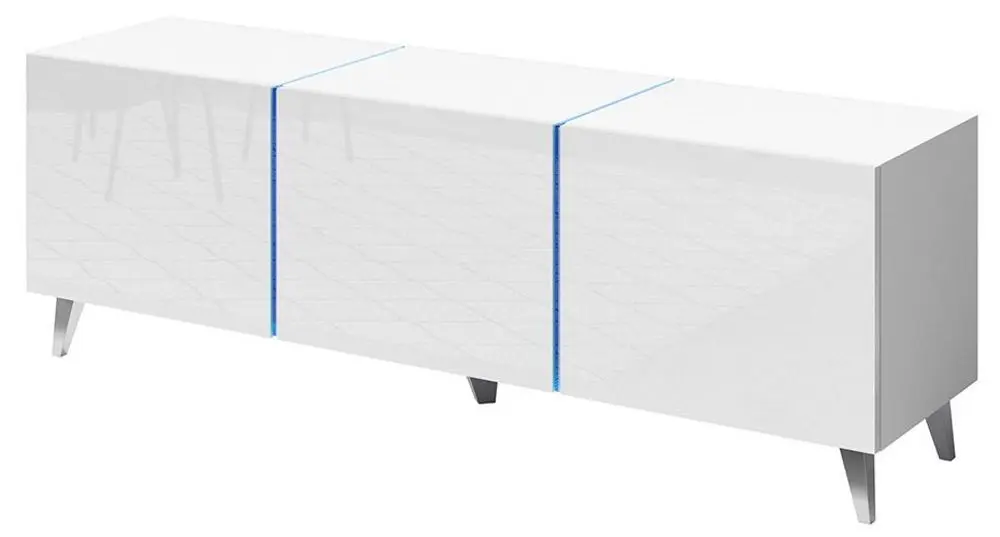 Тумба РТВ Mirjan24 Sierra/Domino LED (White/White Gloss)