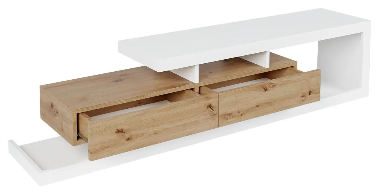 Тумба РТВ Mirjan24 Sigurdo/Tuskana (White/Wotan Oak) - 2