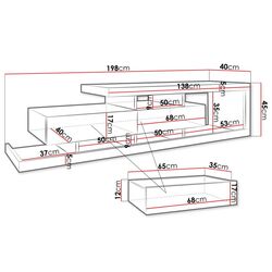 Тумба РТВ Mirjan24 Sigurdo/Tuskana (White/Wotan Oak) Thumb
