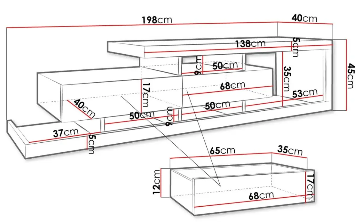 Тумба РТВ Mirjan24 Sigurdo/Tuskana (White/Wotan Oak) - 4