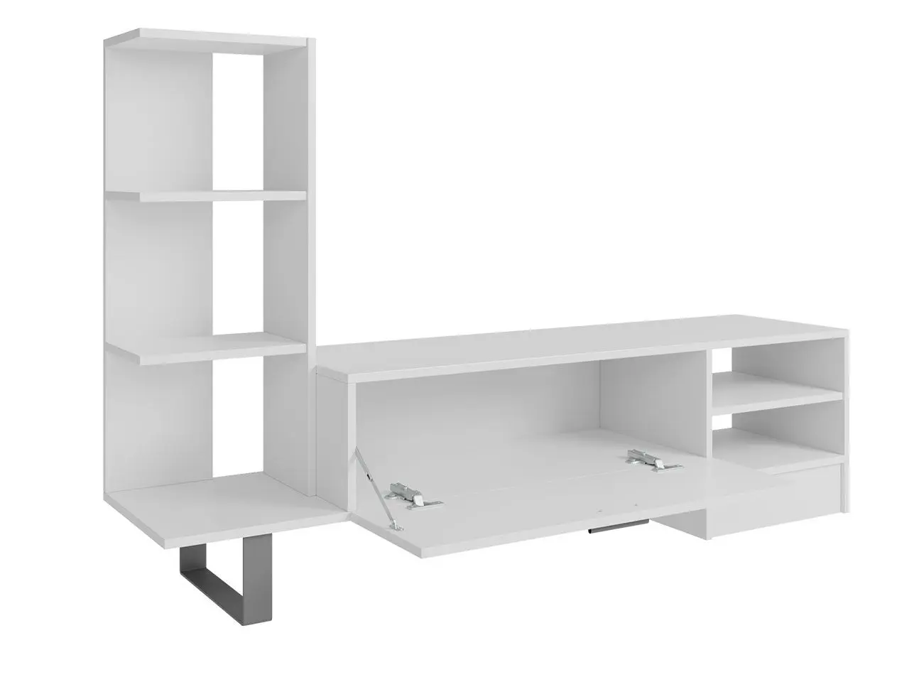 Тумба РТВ Mirjan24 Silasio/York (White/White Gloss) - 2