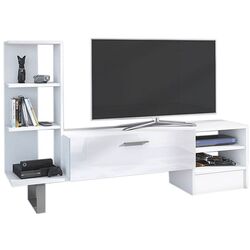 Тумба РТВ Mirjan24 Silasio/York (White/White Gloss)