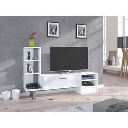 Тумба РТВ Mirjan24 Silasio/York (White/White Gloss) Thumb