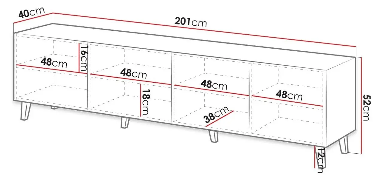 Тумба РТВ Mirjan24 Sinenko/Pafos 200 (Black/Gold) - 8
