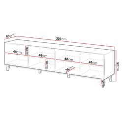 Tumba pentru TV Mirjan24 Sinenko/Pafos 200 (White) Thumb
