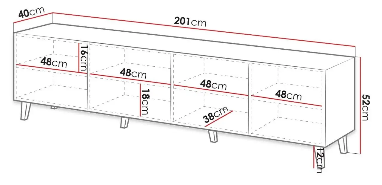 Tumba pentru TV Mirjan24 Sinenko/Pafos 200 (White) - 7