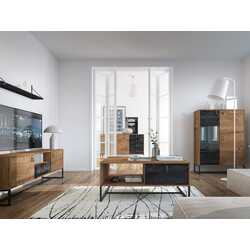 Тумба РТВ Mirjan24 Sokrates/Dark 153 (Ribbeck Oak/Black Stone) Thumb