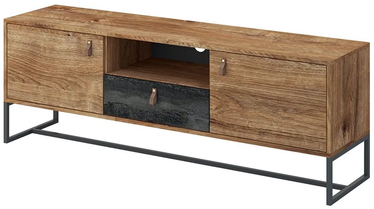 Тумба РТВ Mirjan24 Sokrates/Dark 153 (Ribbeck Oak/Black Stone)