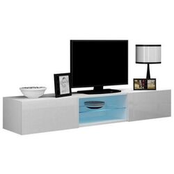 Тумба РТВ Mirjan24 Szkło Zigo/Vigo glass 180 LED (White/White Gloss)