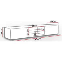 Тумба РТВ Mirjan24 Szkło Zigo/Vigo glass 180 (White/White Gloss) Thumb
