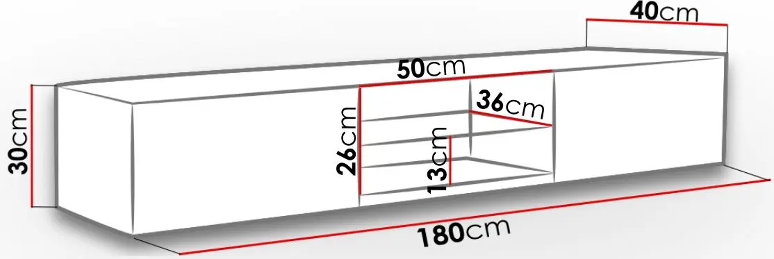 Тумба РТВ Mirjan24 Szkło Zigo/Vigo glass 180 (White/White Gloss) - 4