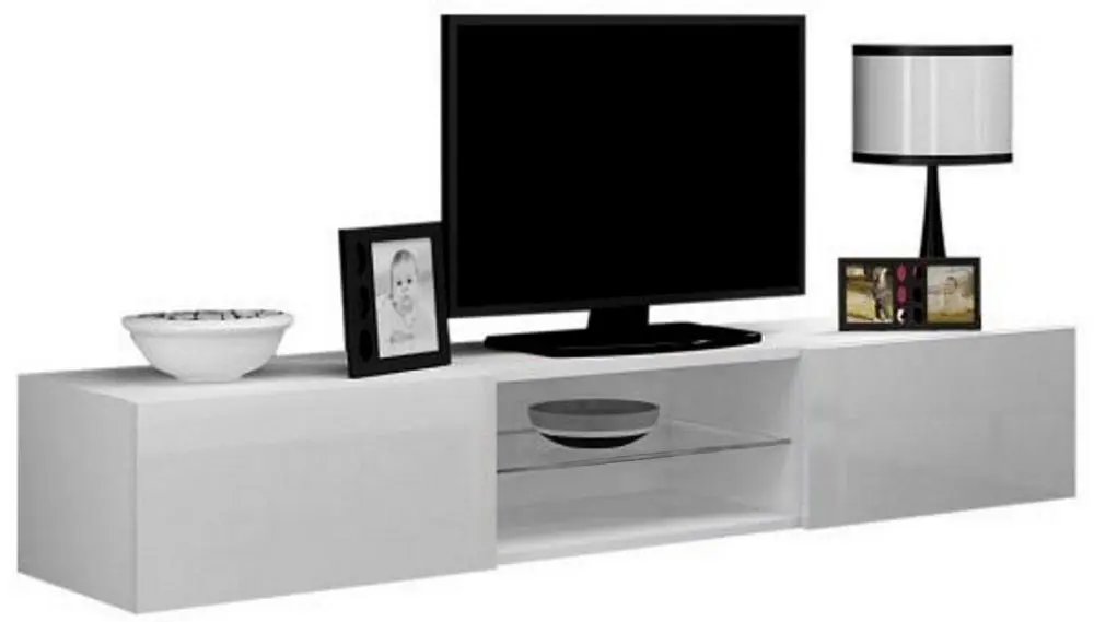 Тумба РТВ Mirjan24 Szkło Zigo/Vigo glass 180 (White/White Gloss)